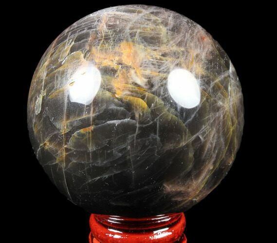 Polished Black Moonstone Sphere - Madagascar #78949